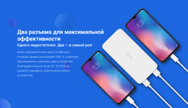 Аккумулятор внешний 10000mAh Redmi Power Bank Black PB100LZM (VXN4305GL)