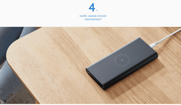 Аккумулятор внешний Mi 10000mAh 10W Wireless Power Bank (BHR5460GL)