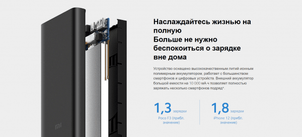 Аккумулятор внешний Mi 10000mAh 10W Wireless Power Bank (BHR5460GL)