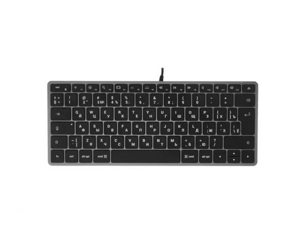 Клавиатура Satechi Slim W1 USB-C Wired Keyboard-RU. Раскладка - русская. Цвет - серый космос