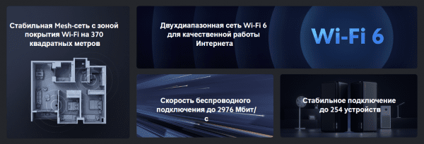 Маршрутизатор Wi-Fi Xiaomi Mesh System AX3000 (2-pack) RA82 (DVB4287GL)