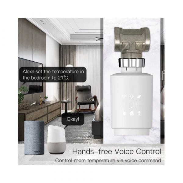 Умная термостатическая головка для радиатора отопления MOES ZigBee Thermostat Valve TV02 ZTRV-ZX-TV02 — изображение 7