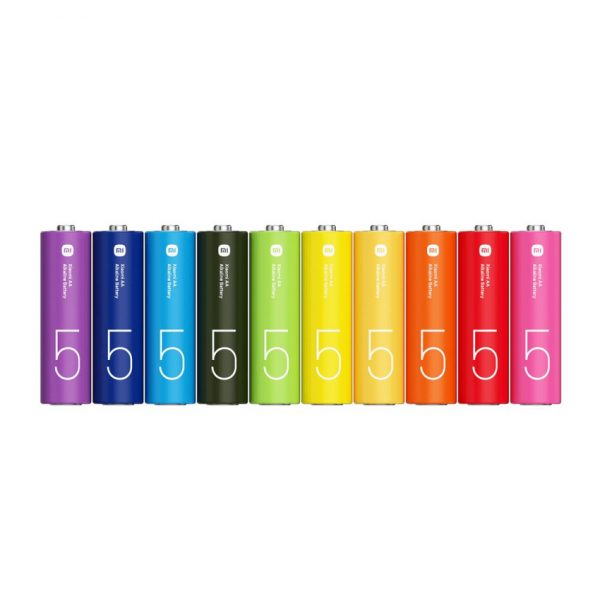 Батарейки щелочные Xiaomi AA Rainbow Batteries (10 Count) LR6 (BHR5393GL) — изображение 3