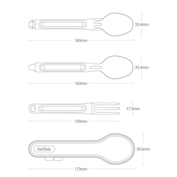 Походный набор столовых приборов (ложка и вилка) NEXTool Titanium Tableware Set 3032290 — изображение 11