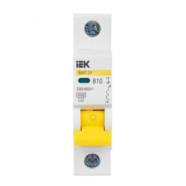 Выключатель автоматический IEK ВА47-29 (MVA20-1-010-B) 10A тип B 4.5kA 1П 230/400В 1мод белый (упак. — изображение 2
