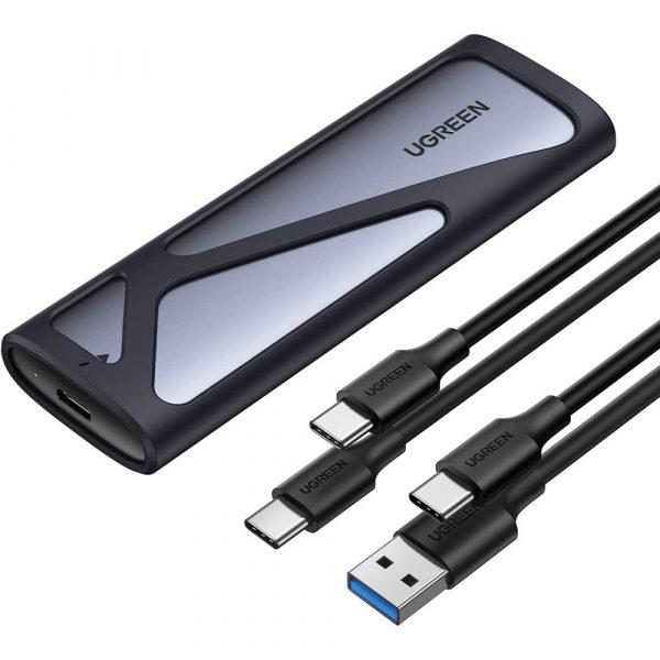 Бокс внешний для жесткого диска UGREEN CM578 (15512) M.2 NVMe SSD Enclosure с кабелем USB-C к USB-C и USB-C к USB-A. Цвет: серый космос
