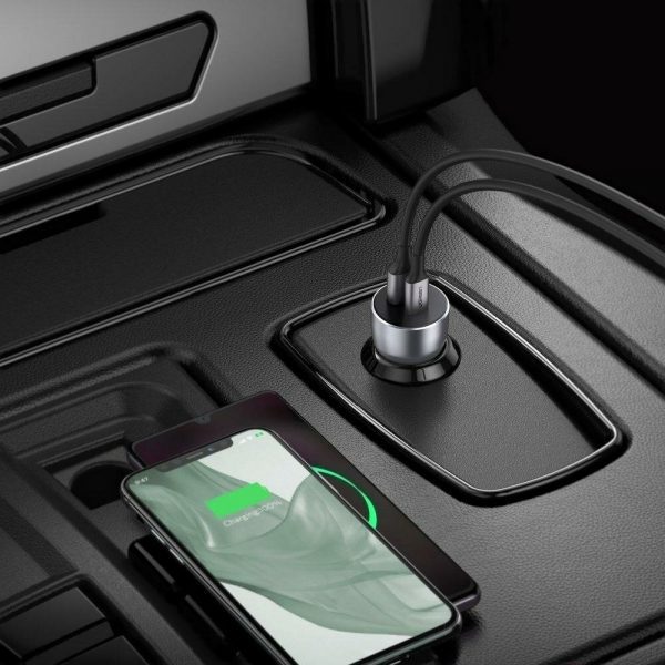 Автомобильное зарядное устройство UGREEN CD213 (60980) USB-C PD+USB-A QC 52.5W Fast Car Charger. Цвет: серый — изображение 11