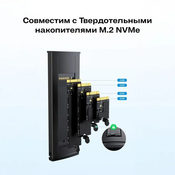 Бокс внешний для жесткого диска UGREEN CM578 (15512) M.2 NVMe SSD Enclosure с кабелем USB-C к USB-C и USB-C к USB-A. Цвет: серый космос — изображение 7