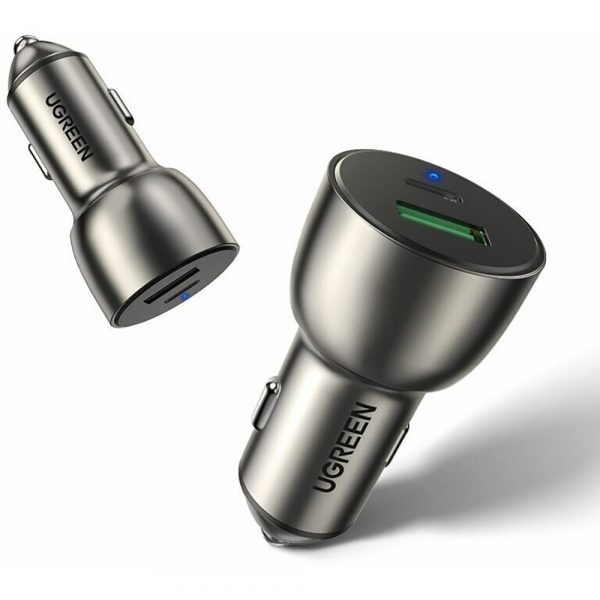 Автомобильное зарядное устройство UGREEN CD213 (60980) USB-C PD+USB-A QC 52.5W Fast Car Charger. Цвет: серый — изображение 5