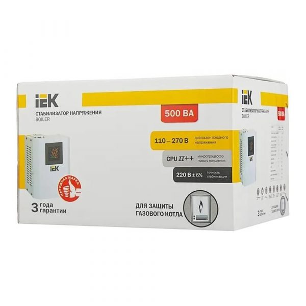 Стабилизатор напряжения IEK Boiler 0.5кВА однофазный белый (IVS24-1-00500) — изображение 7