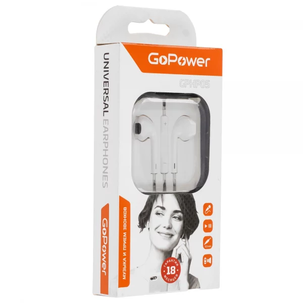 Наушники вставные GoPower GPHP05 белый — изображение 6